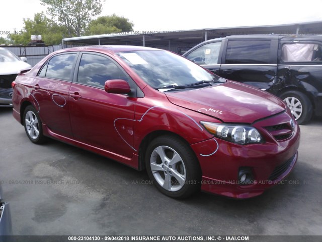2T1BU4EE3BC744015 - 2011 TOYOTA COROLLA S/LE RED photo 1