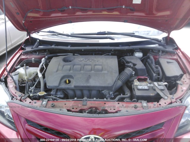 2T1BU4EE3BC744015 - 2011 TOYOTA COROLLA S/LE RED photo 10