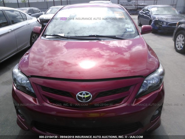 2T1BU4EE3BC744015 - 2011 TOYOTA COROLLA S/LE RED photo 6
