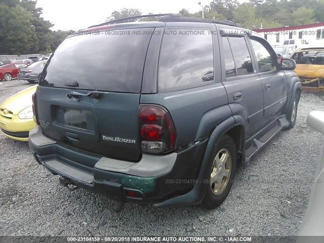 1GNDT13S622495640 - 2002 CHEVROLET TRAILBLAZER  GREEN photo 4