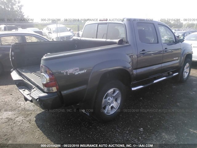 5TFLU4EN7DX066541 - 2013 TOYOTA TACOMA DOUBLE CAB ნაცრისფერი ფოტო 4
