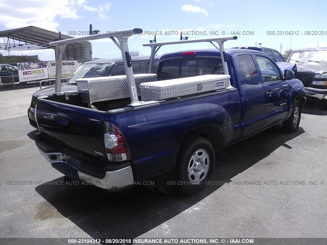 5TFTX4CN2EX042885 - 2014 TOYOTA TACOMA ACCESS CAB BLUE photo 4