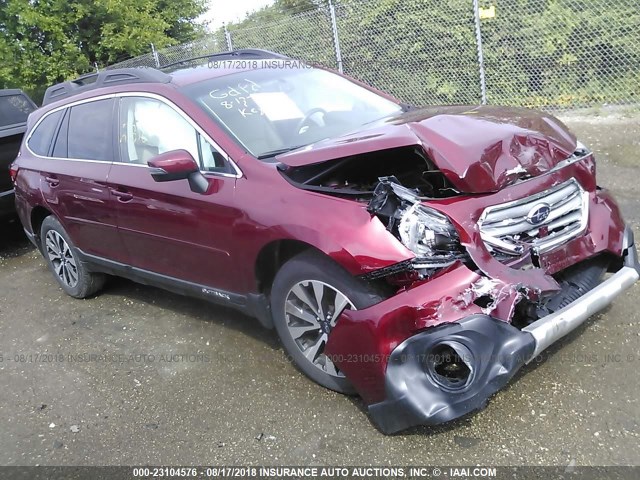 4S4BSBLC5F3317683 - 2015 SUBARU OUTBACK 2.5I LIMITED RED photo 1