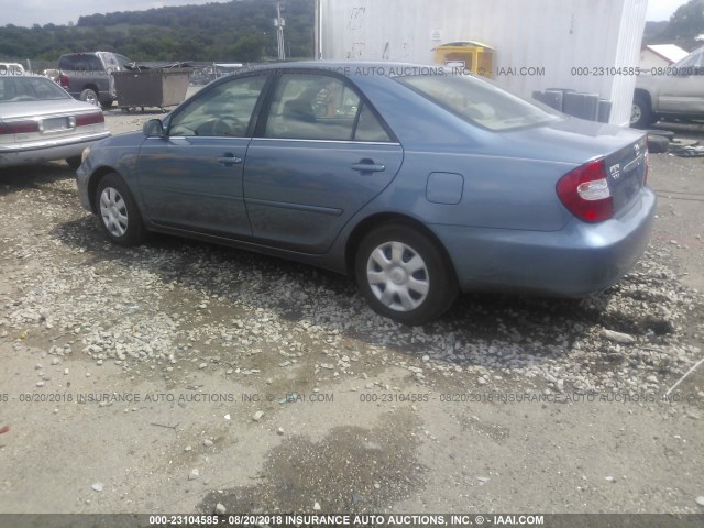 4T1BE32K13U691249 - 2003 TOYOTA CAMRY LE/XLE/SE BLUE photo 3