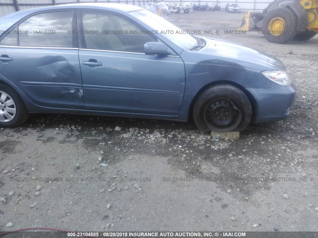 4T1BE32K13U691249 - 2003 TOYOTA CAMRY LE/XLE/SE BLUE photo 6