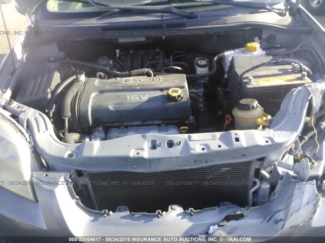 KL1TD56688B225834 - 2008 CHEVROLET AVEO LS GRAY photo 10