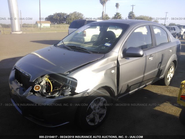 KL1TD56688B225834 - 2008 CHEVROLET AVEO LS GRAY photo 2