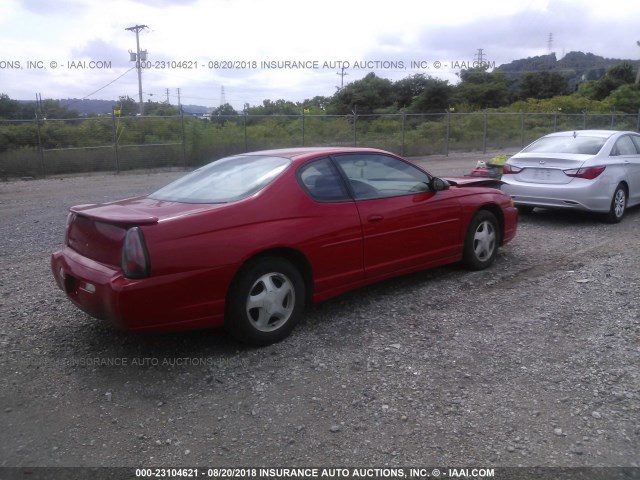 2G1WX12K039280922 - 2003 CHEVROLET MONTE CARLO SS წითელი ფოტო 4
