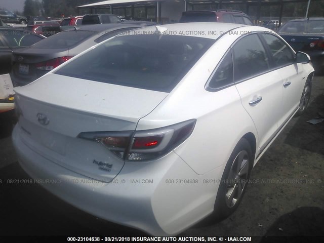 KMHE34L31HA071249 - 2017 HYUNDAI SONATA HYBRID/LIMITED WHITE photo 4