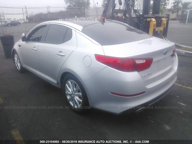 5XXGN4A73FG405537 - 2015 KIA OPTIMA EX SILVER photo 3