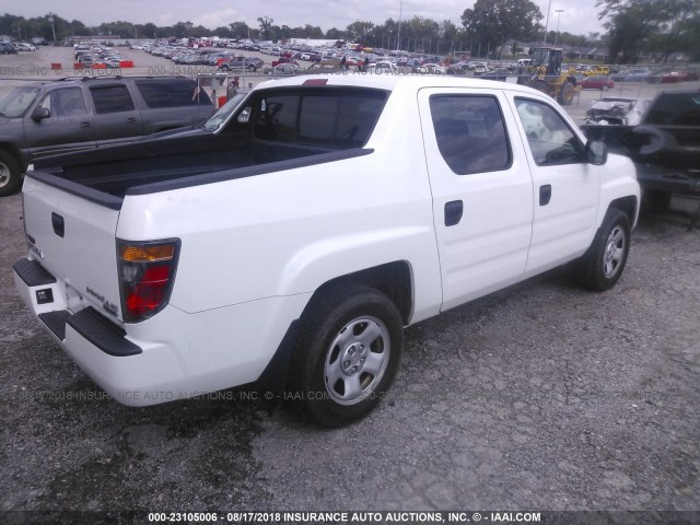 2HJYK16267H552535 - 2007 HONDA RIDGELINE RT WHITE photo 4