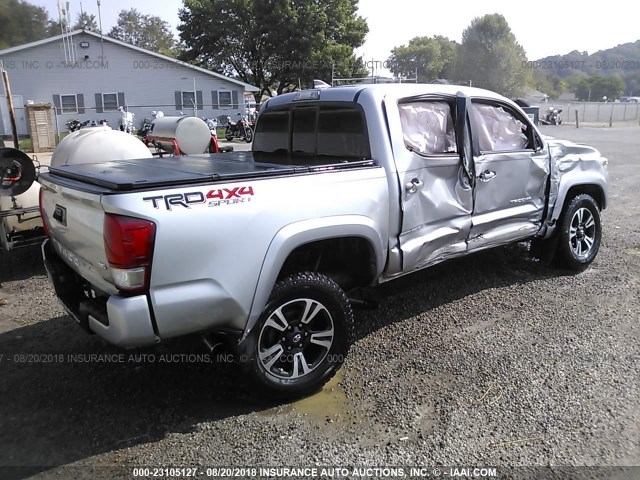 5TFCZ5AN9GX014202 - 2016 TOYOTA TACOMA DBL CAB/SR/SR5/TRD SPT/OR SILVER photo 4