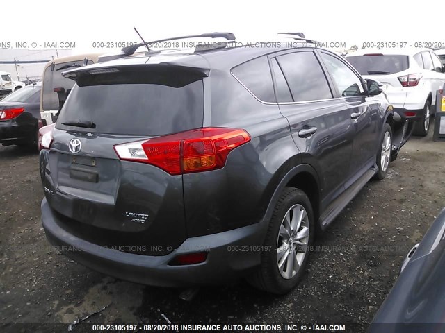 2T3DFREV6DW040352 - 2013 TOYOTA RAV4 LIMITED GRAY photo 4