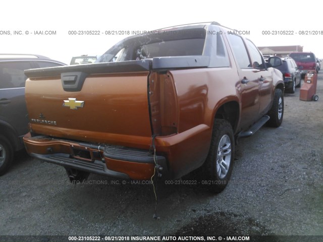 3GNEC12087G133876 - 2007 CHEVROLET AVALANCHE C1500 ORANGE photo 4