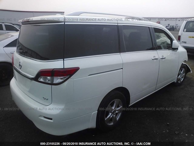 JN8AE2KP7E9100549 - 2014 NISSAN QUEST S/SV/SL/LE WHITE photo 4