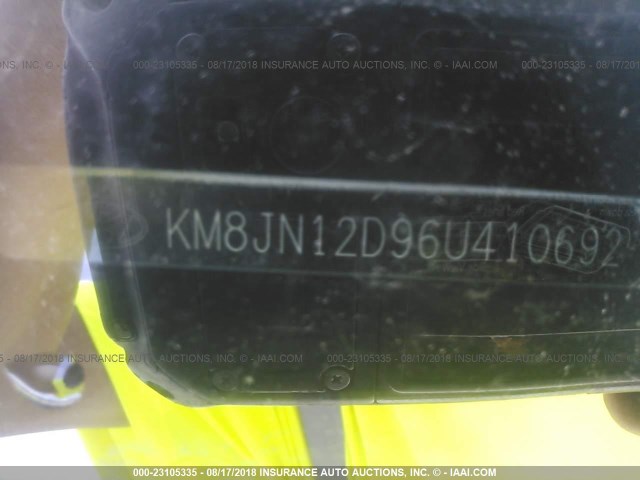 KM8JN12D96U410692 - 2006 HYUNDAI TUCSON GLS/LIMITED WHITE photo 9