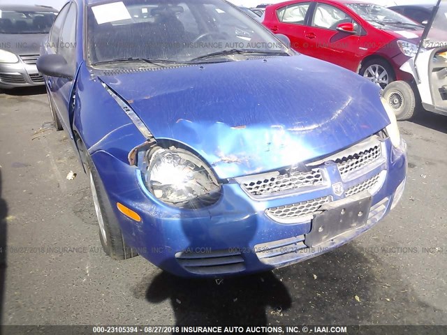 1B3ES56C05D231125 - 2005 DODGE NEON SXT BLUE photo 6