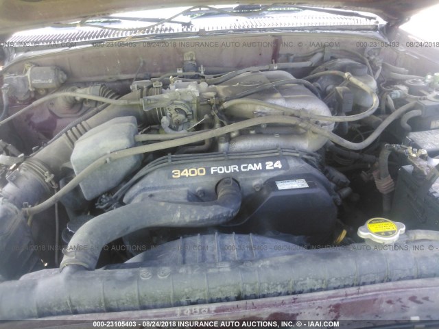 5TEHN72N11Z842305 - 2001 TOYOTA TACOMA DOUBLE CAB წითელი ფოტო 10