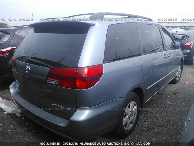 5TDZA23C04S099511 - 2004 TOYOTA SIENNA CE/LE BLUE photo 4