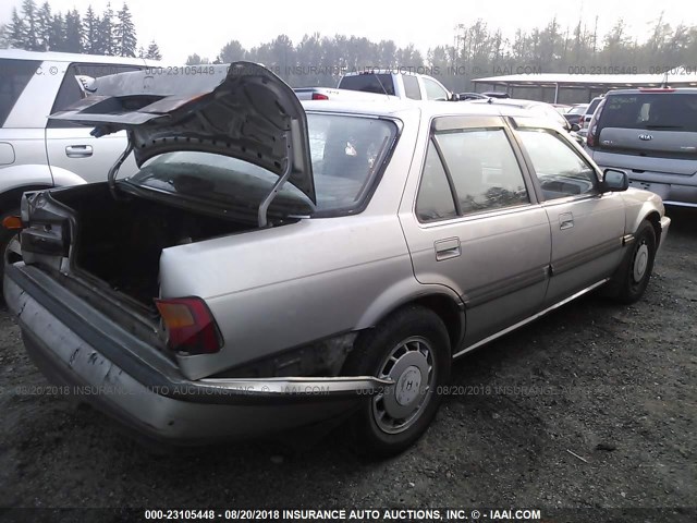 JHMCA5646KC048524 - 1989 HONDA ACCORD LXI TAN photo 4