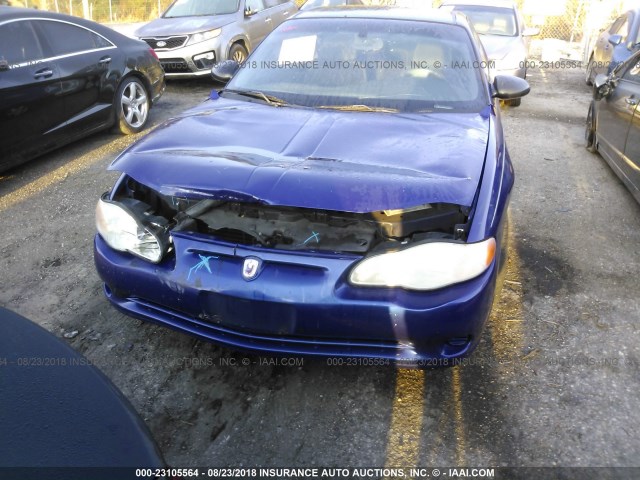 2G1WW12E959229063 - 2005 CHEVROLET MONTE CARLO LS BLUE photo 6