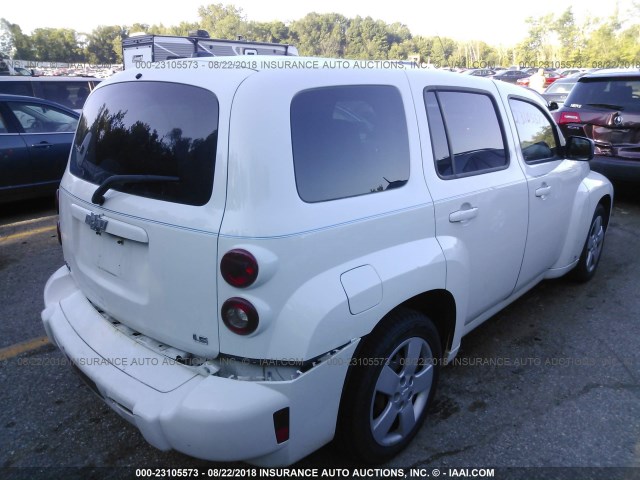 3GNCA13D98S695962 - 2008 CHEVROLET HHR LS WHITE photo 4
