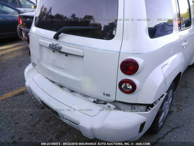 3GNCA13D98S695962 - 2008 CHEVROLET HHR LS WHITE photo 6