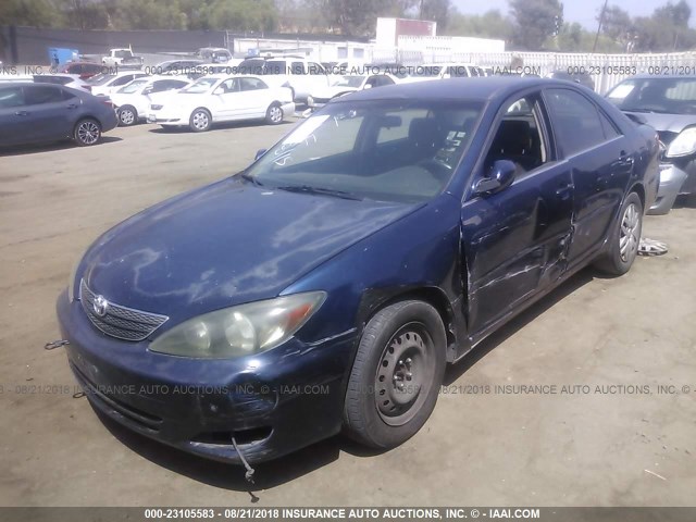 JTDBE30K820057885 - 2002 TOYOTA CAMRY LE/XLE/SE Dark Blue photo 2