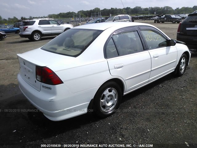 JHMES96604S001853 - 2004 HONDA CIVIC HYBRID WHITE photo 4