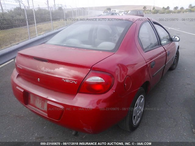 1B3ES26C33D169845 - 2003 DODGE NEON SE RED photo 4