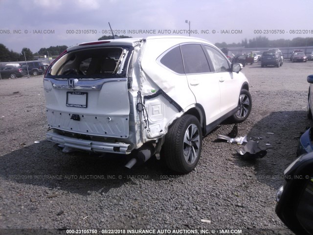 5J6RM3H95GL011210 - 2016 HONDA CR-V TOURING WHITE photo 4