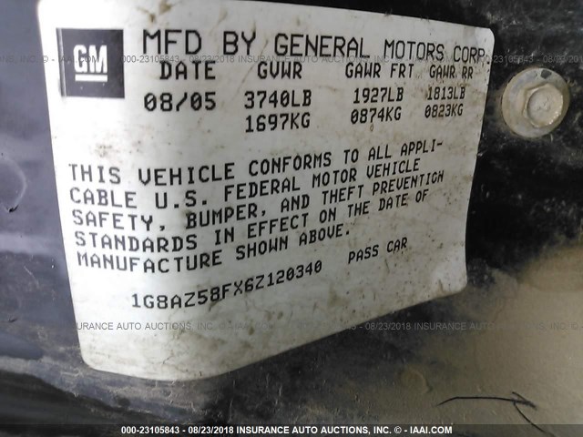 1G8AZ58FX6Z120340 - 2006 SATURN ION LEVEL 2 绿色 照片 9