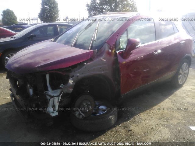 KL4CJASB9HB007988 - 2017 BUICK ENCORE PREFERRED RED photo 2