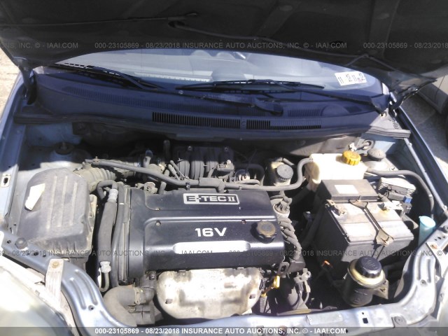 KL1TD56607B140338 - 2007 CHEVROLET AVEO LS BLUE photo 10