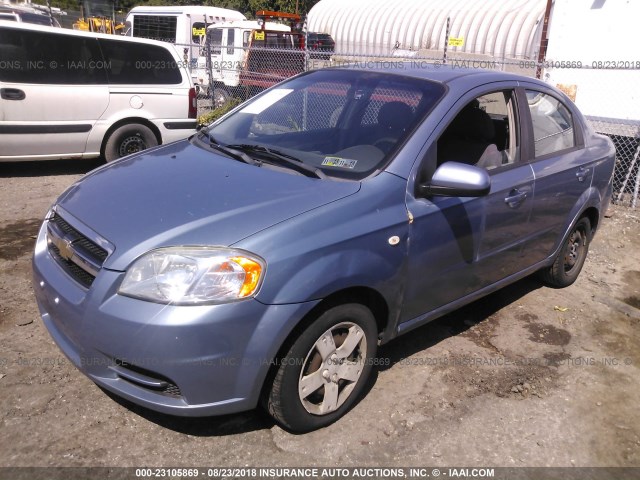 KL1TD56607B140338 - 2007 CHEVROLET AVEO LS BLUE photo 2