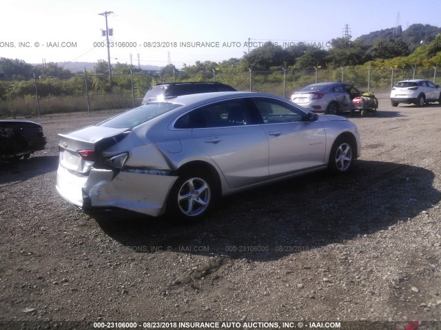 1G1ZB5ST7HF231775 - 2017 CHEVROLET MALIBU LS SILVER photo 4