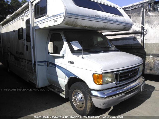 1FDXE45S53HB17849 - 2003 FORD ECONOLINE E450 SUPER DUTY CUTWY VAN WHITE photo 1