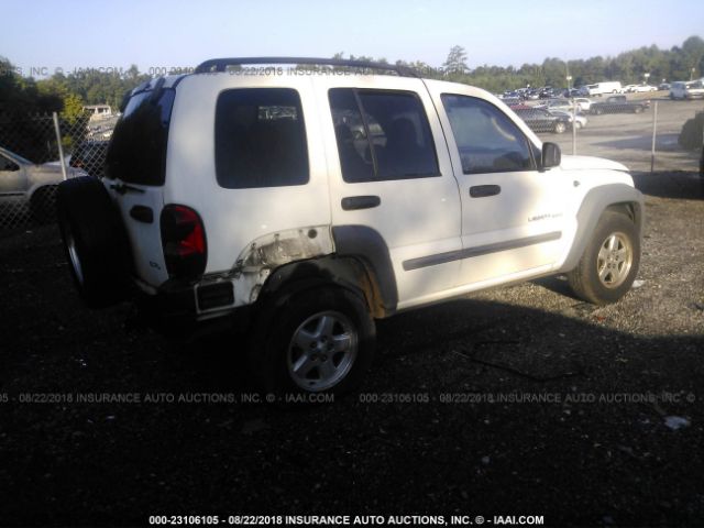 1J4GK48K12W124472 - 2002 JEEP LIBERTY SPORT WHITE photo 4