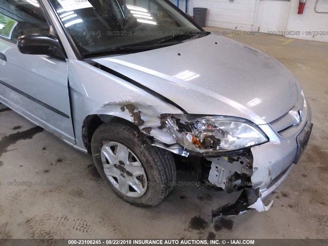 2HGES16375H590015 - 2005 HONDA CIVIC DX VP SILVER photo 6