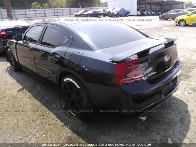 2B3KA73W26H517238 - 2006 DODGE CHARGER SRT-8 BLACK photo 3