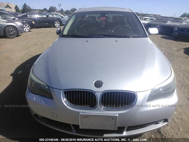 WBANF33586CS38034 - 2006 BMW 525 XI SILVER photo 6