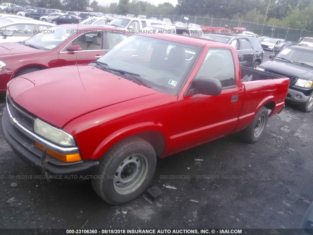 1GCCS14H138273032 - 2003 CHEVROLET S TRUCK S10 RED photo 2