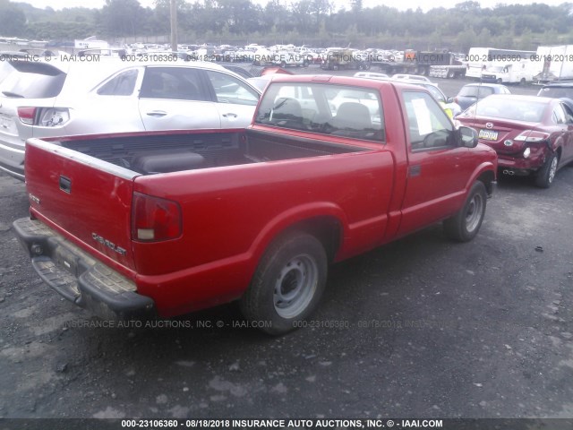 1GCCS14H138273032 - 2003 CHEVROLET S TRUCK S10 RED photo 4