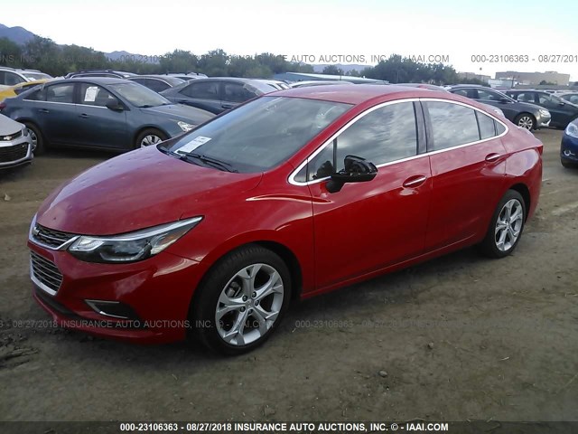 1G1BF5SM6H7261407 - 2017 CHEVROLET CRUZE PREMIER RED photo 2