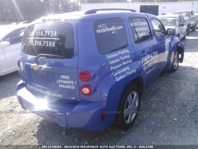 3GNDA13D38S634529 - 2008 CHEVROLET HHR LS BLUE photo 4