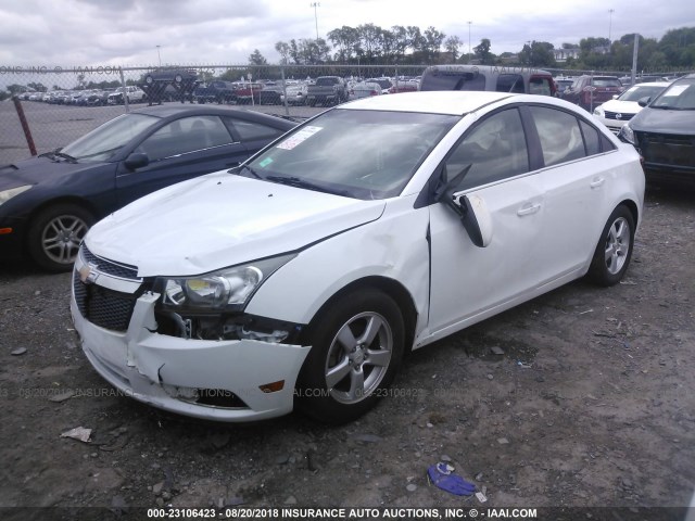 1G1PF5SCXC7113718 - 2012 CHEVROLET CRUZE LT WHITE photo 2