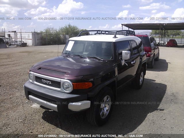 JTEBU11F070090858 - 2007 TOYOTA FJ CRUISER BURGUNDY photo 2