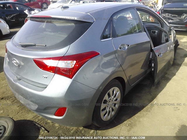 KMHD35LH8HU350015 - 2017 HYUNDAI ELANTRA GT GRAY photo 4