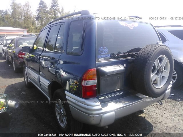 2CNBJ634826909567 - 2002 CHEVROLET TRACKER LT BLUE photo 3