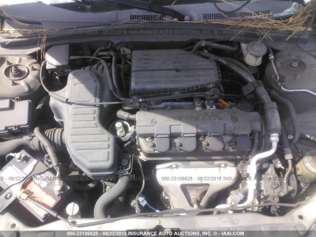 2HGES16505H596515 - 2005 HONDA CIVIC LX GRAY photo 10